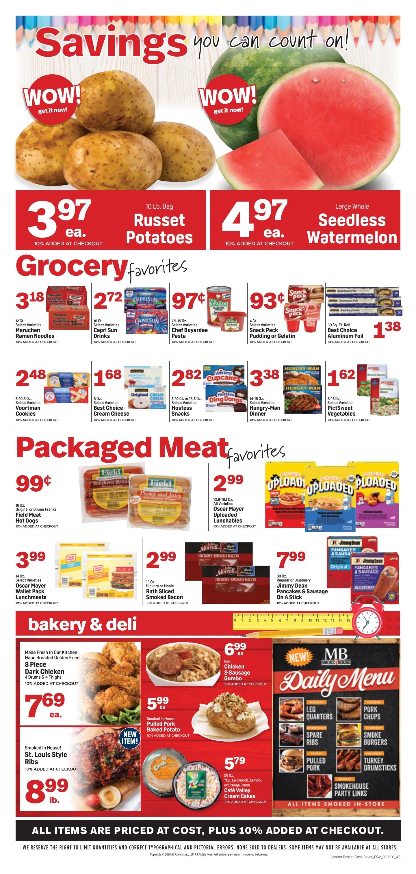 Cash Saver Beaumont Weekly Ad August 26 - September 1, 2026