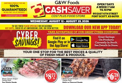 G&W Foods Cash Saver (Fort Scott, KS) Weekly Ad August 12 - 25, 2026