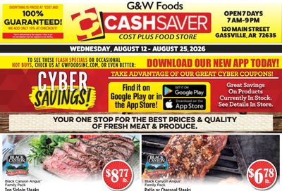 G&W Foods Cash Saver (Gassville, AR) Weekly Ad August 12 - 25, 2026