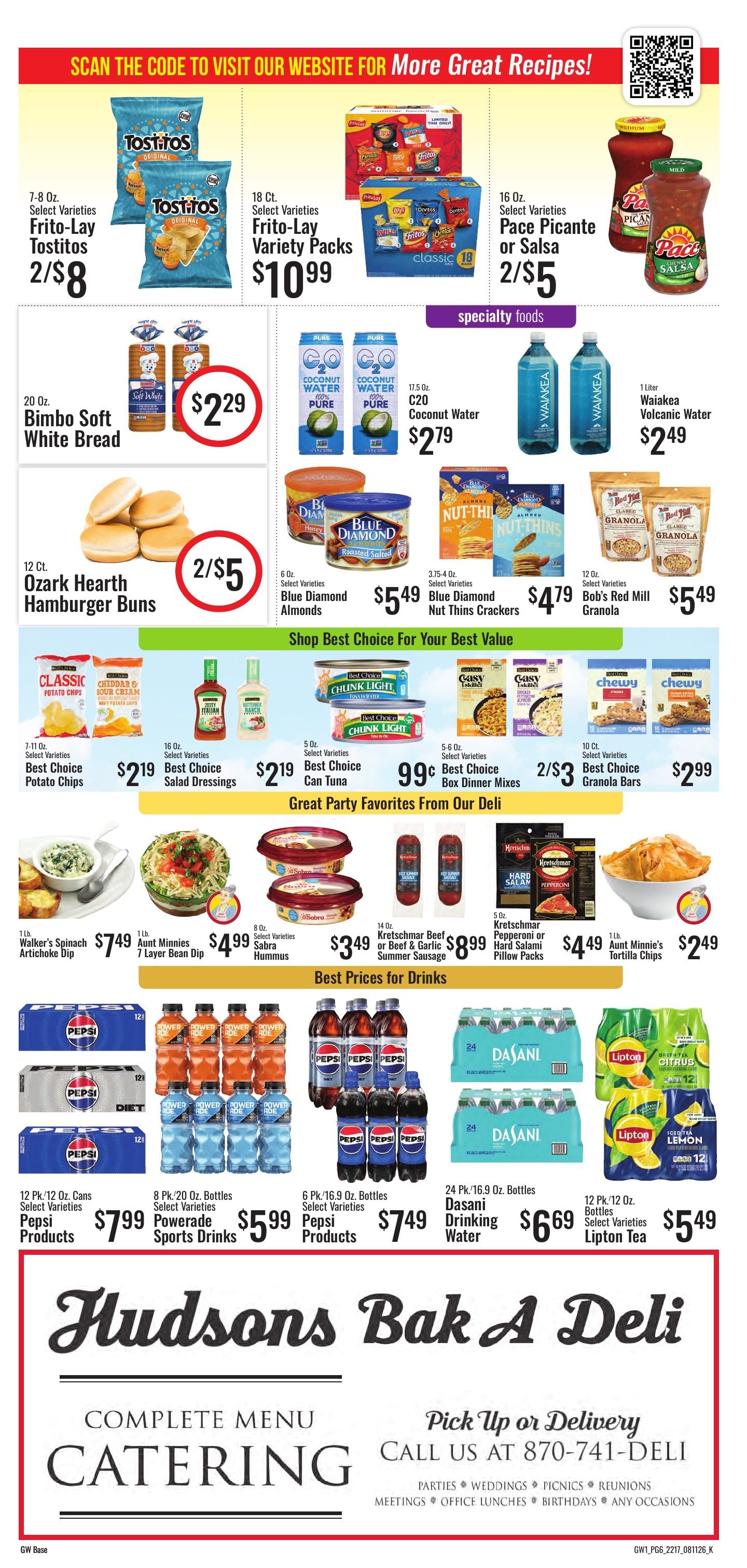 Hudson's Super Market Weekly Ad August 11 - 24, 2026