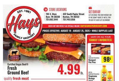 Hays Family Grocery Weekly Ad August 19 - 25, 2026