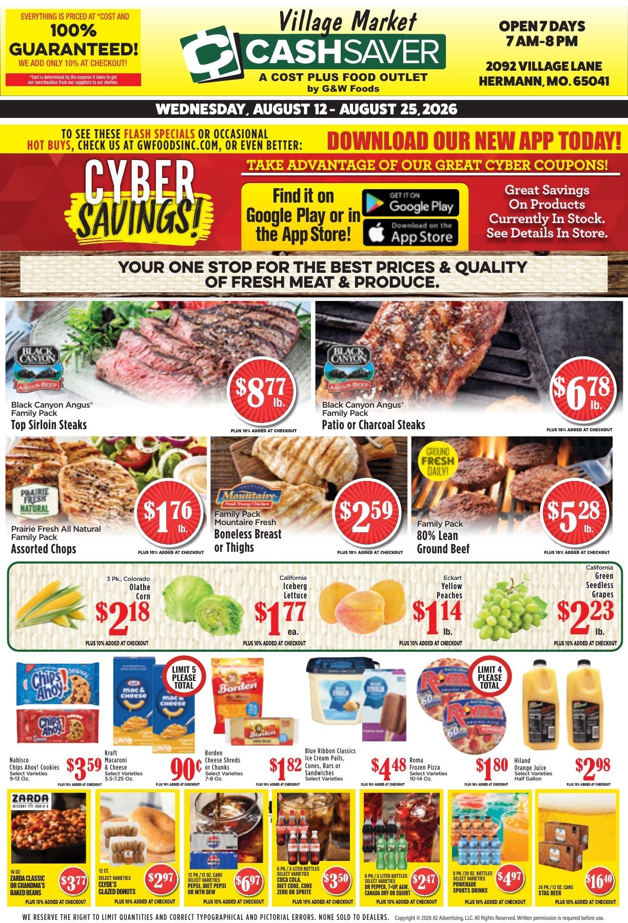 Village Market Cash Saver Weekly Ad August 12 - 25, 2026
