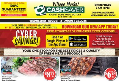 Village Market Cash Saver Weekly Ad August 12 - 25, 2026