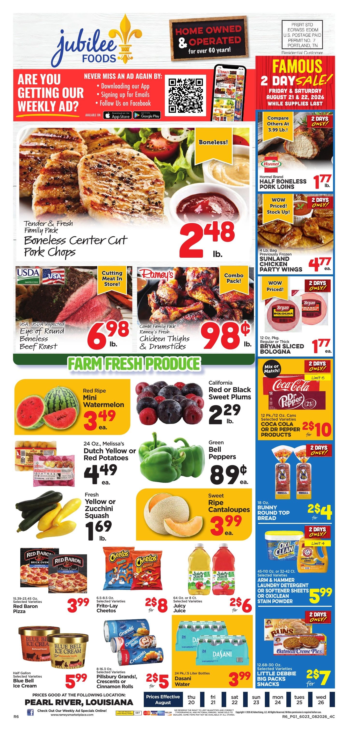 Jubilee Foods Pearl River Weekly Ad August 20 - 26, 2026