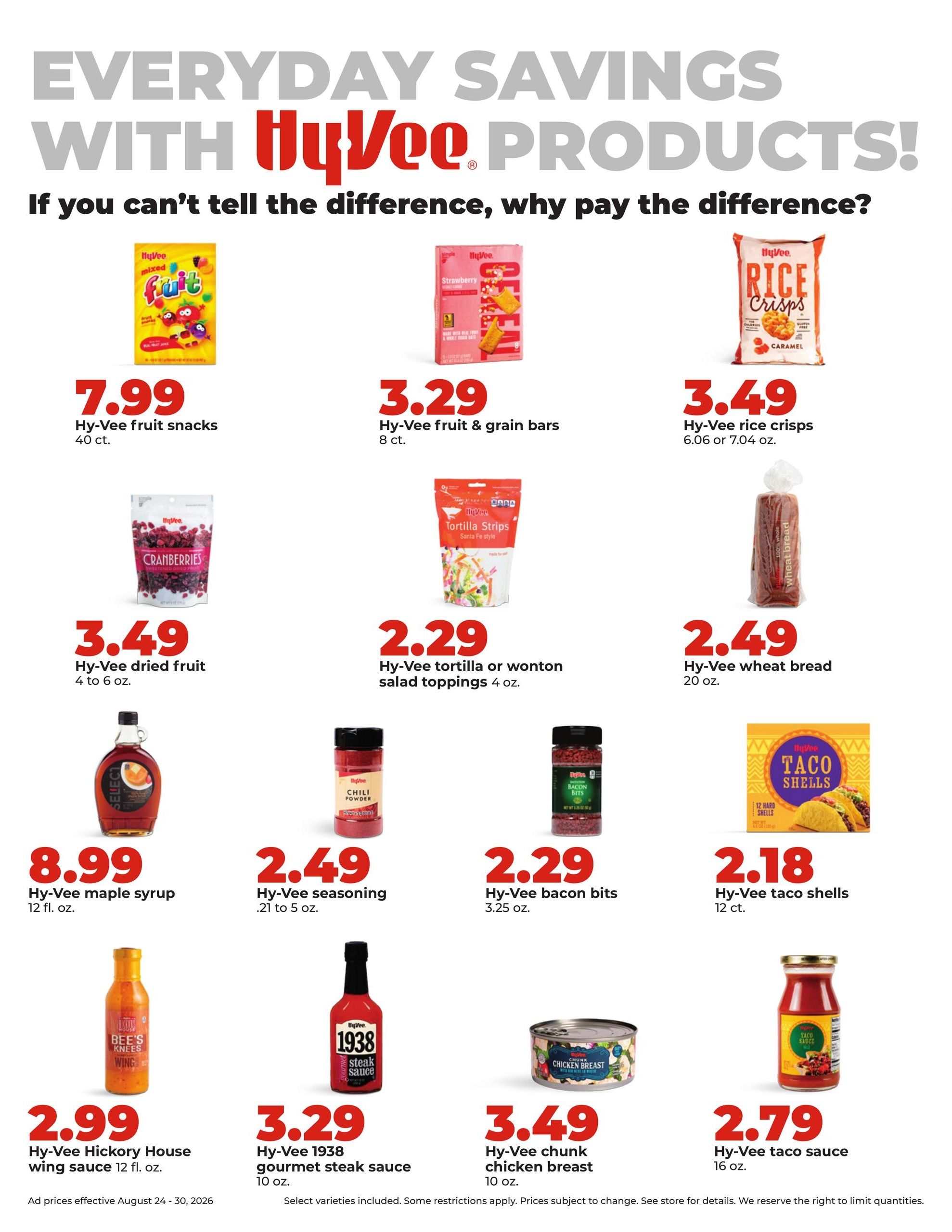Hy-Vee (Pipestone Area, MN) Weekly Ad August 24 - 30, 2026