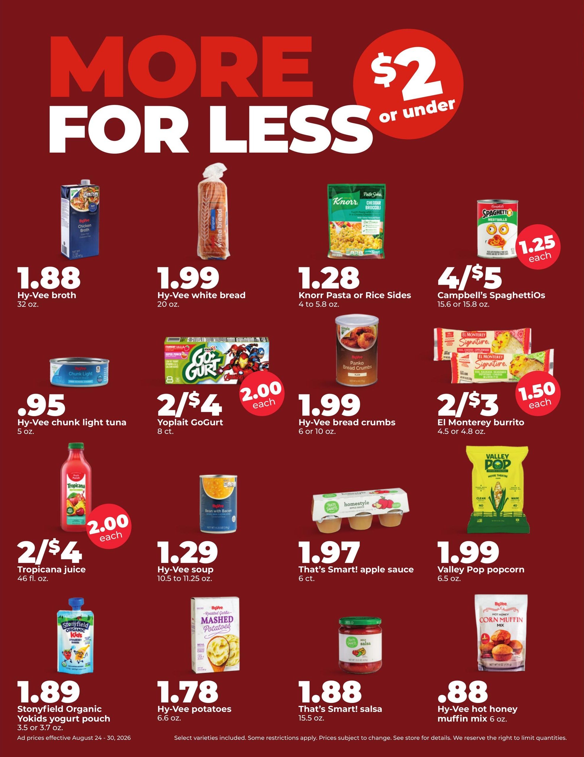 Hy-Vee (Cedar Rapids Area, IA) Weekly Ad August 24 - 30, 2026