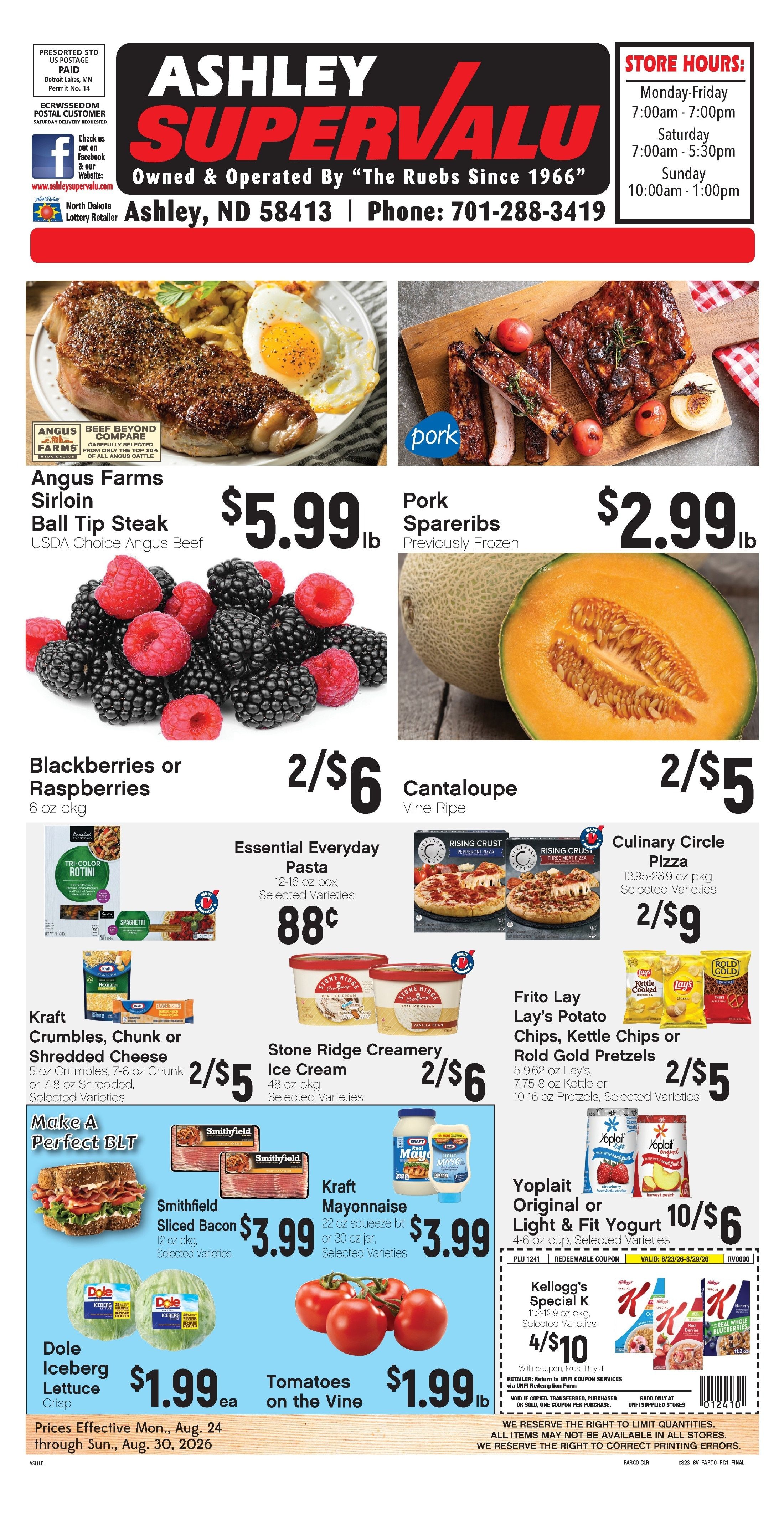 Ashley Supervalu Weekly Ad August 24 - 30, 2026