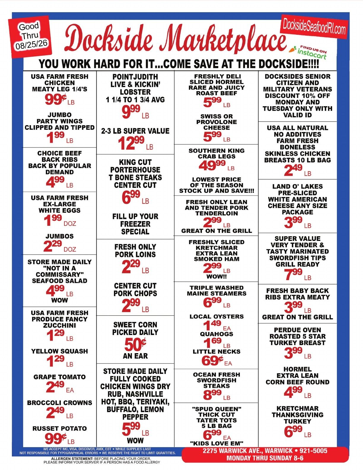 Dockside Seafood Marketplace Weekly Ad August 25 - 31, 2026