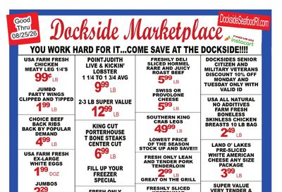 Dockside Seafood Marketplace Weekly Ad August 25 - 31, 2026