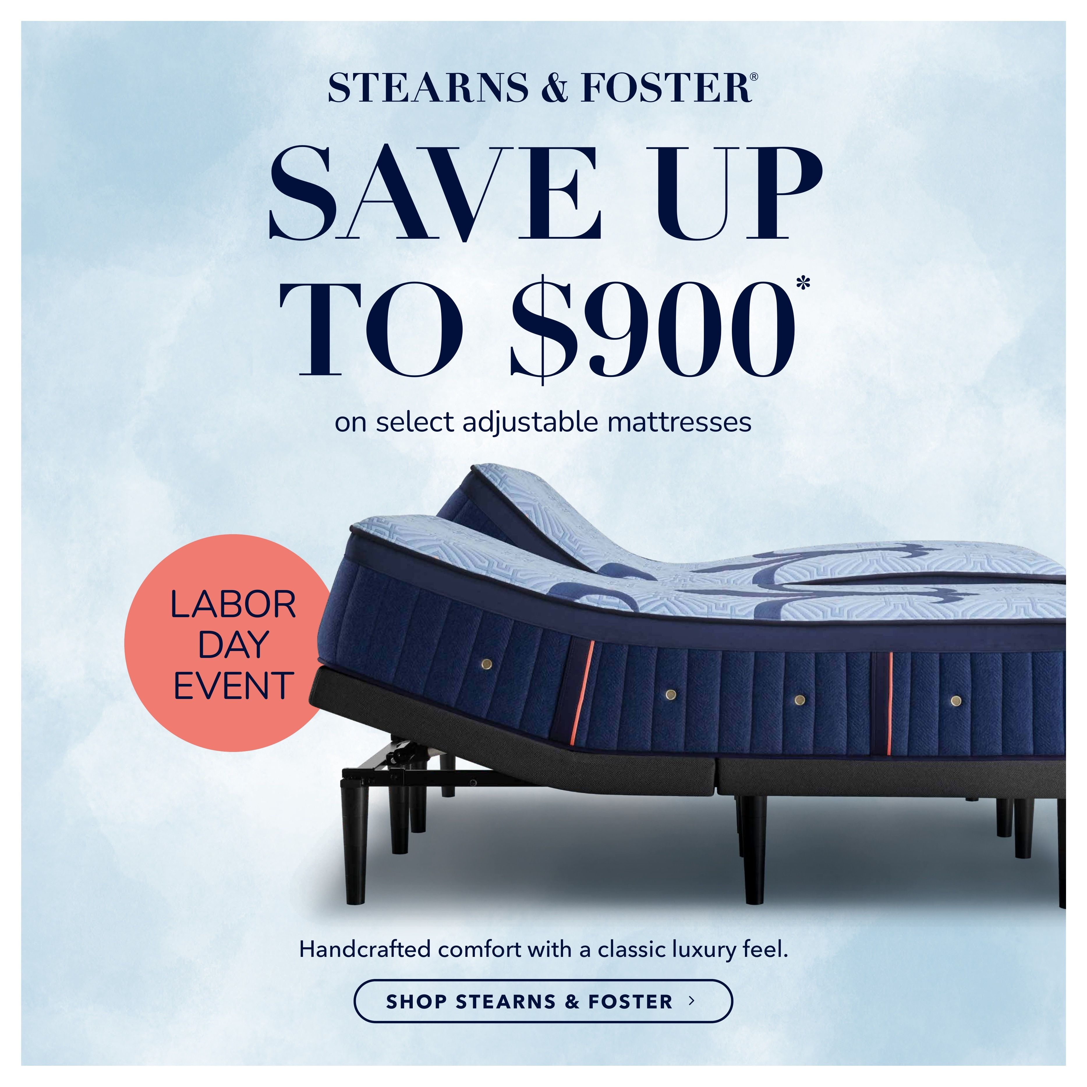 Treeforms Furniture Gallery Stearns & Foster Labor Day Sale Weekly Ad August 18 - September 15, 2026