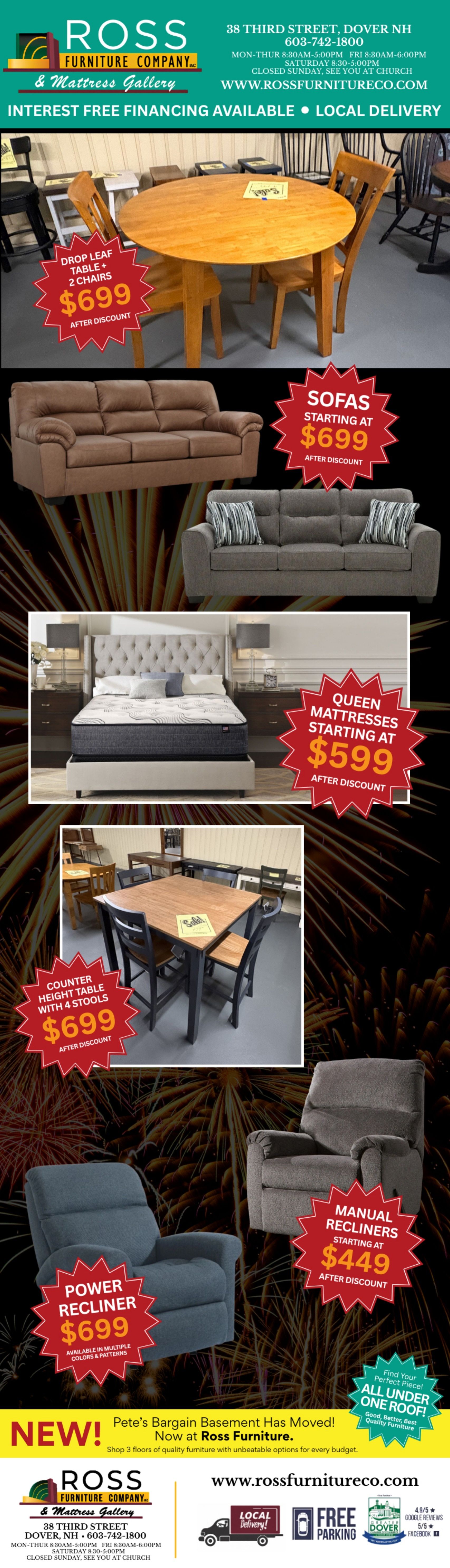 Ross Furniture Company Current Sale Weekly Ad August 4 - November 1, 2026