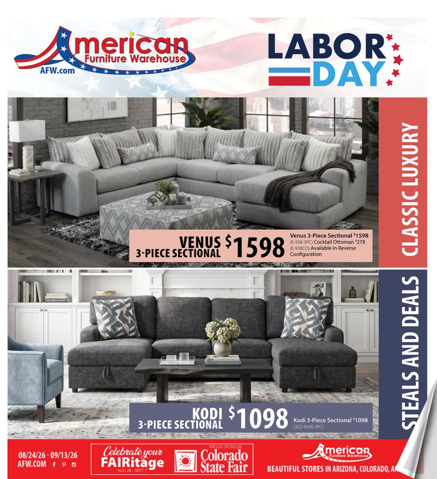 American Furniture Warehouse Weekly Ad August 24 - 30, 2026