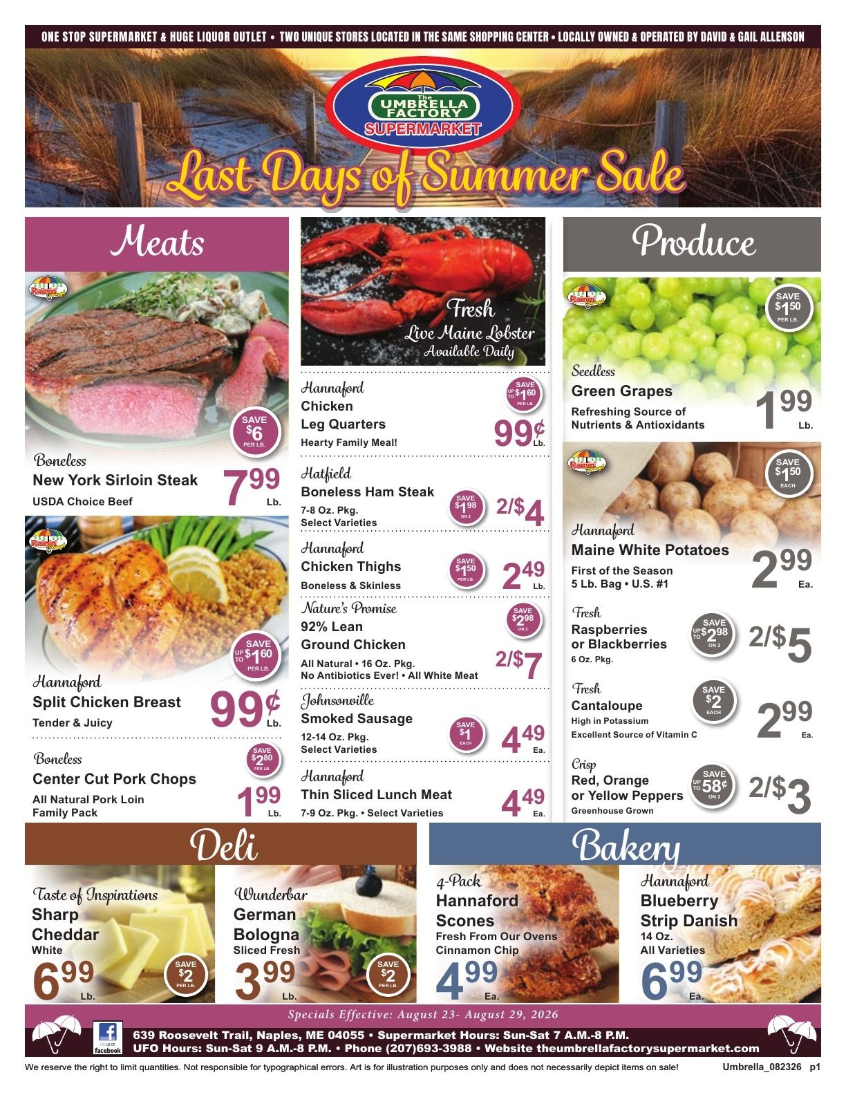 Umbrella Factory Supermarket Weekly Ad August 23 - 29, 2026