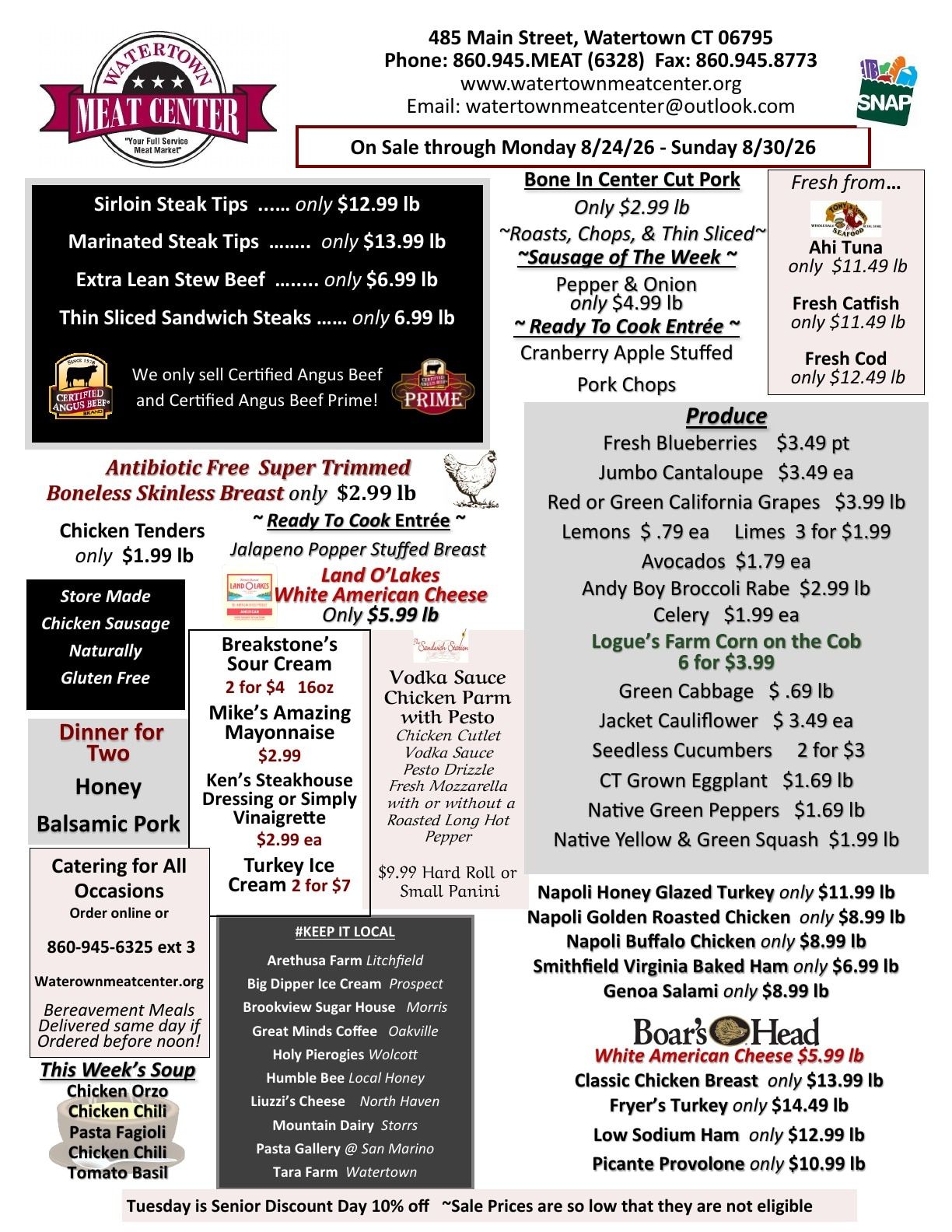 Watertown Meat Center Weekly Ad August 24 - 30, 2026