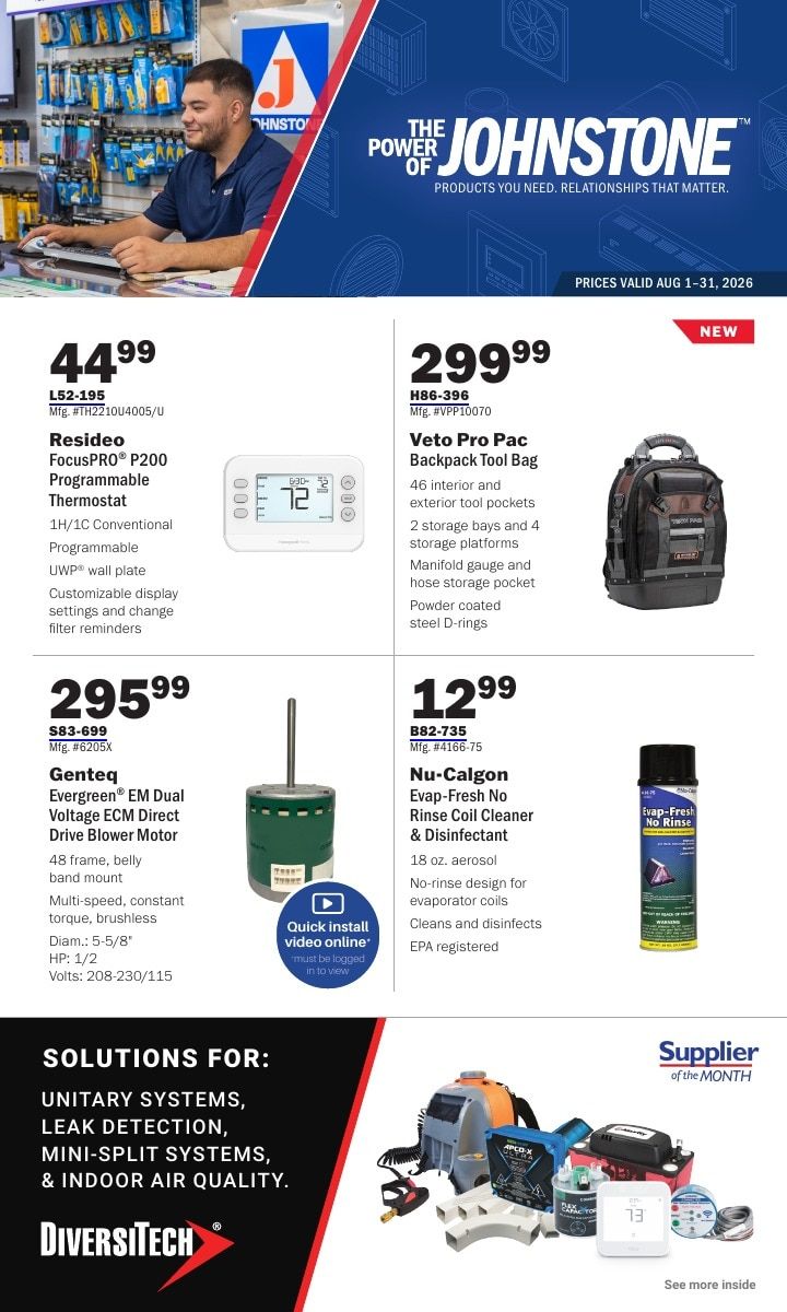Johnstone Supply Weekly Ad August 1 - 31, 2026