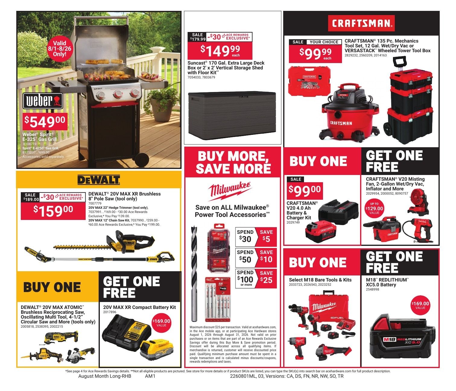 Edmunds Ace Hardware Monthly Red Hot Buys Weekly Ad August 1 - 31, 2026