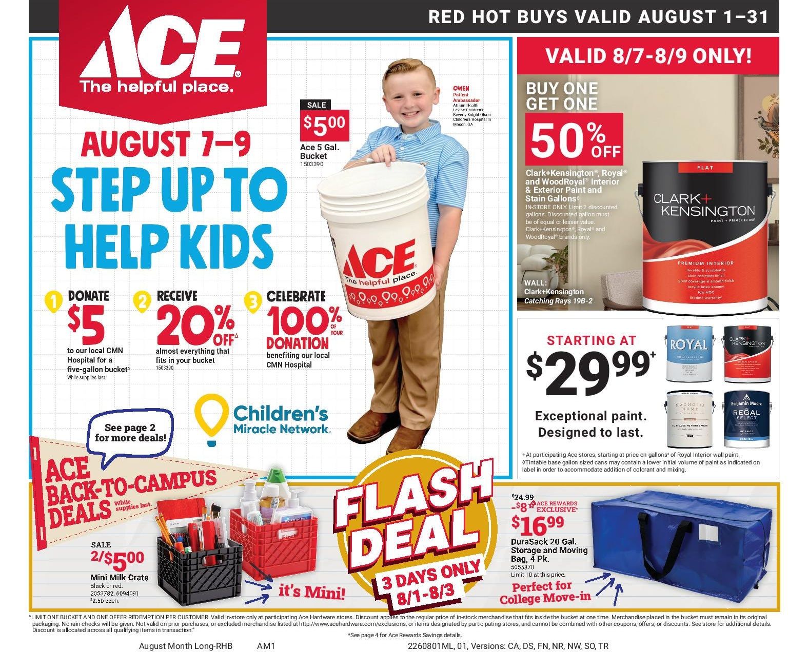 Falls Ace Hardware Monthly Red Hot Buys Weekly Ad August 1 - 31, 2026
