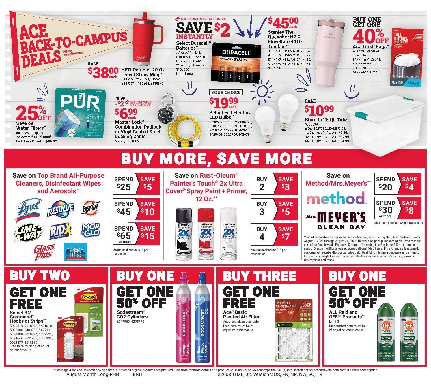 Falls Ace Hardware Monthly Red Hot Buys Weekly Ad August 1 - 31, 2026