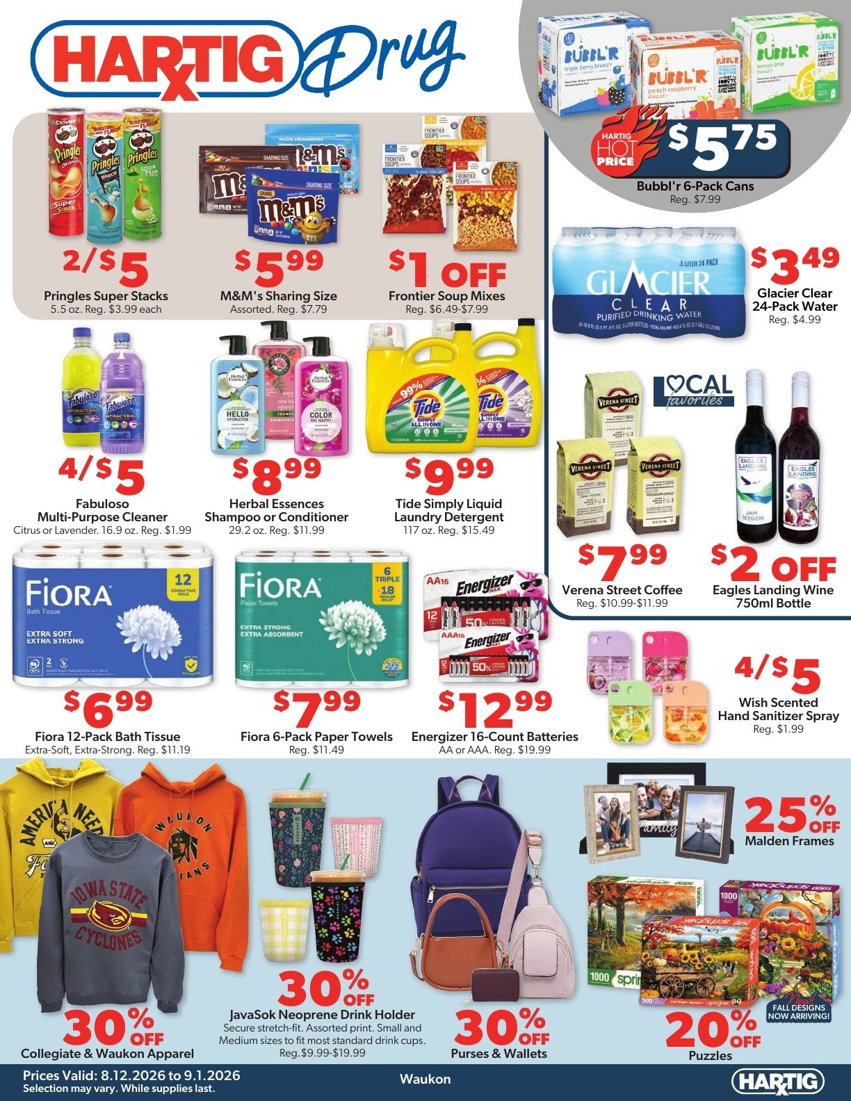Hartig Drug (21 West Main Street, Waukon, IA) Waukon Weekly Ad August 12 - September 1, 2026
