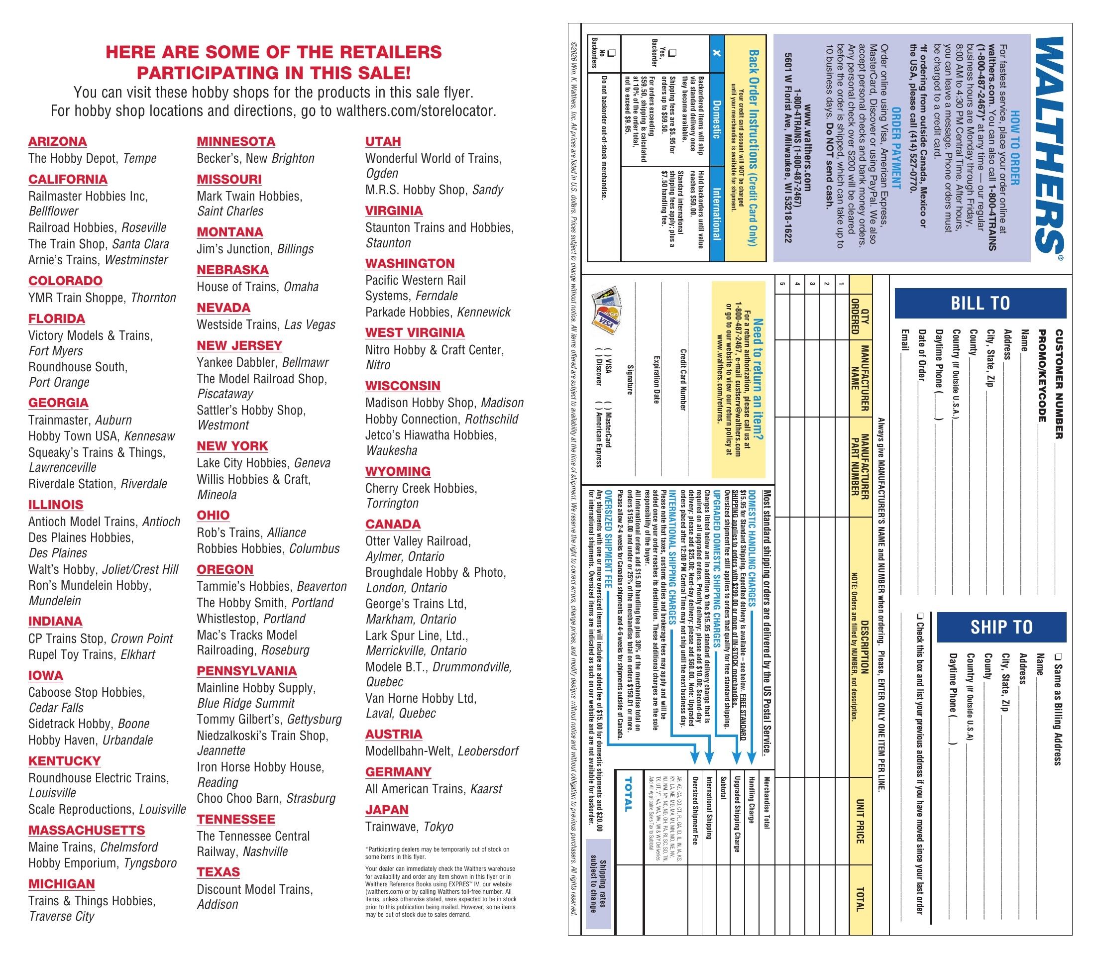 Walthers July/August Weekly Ad July 1 - August 31, 2026