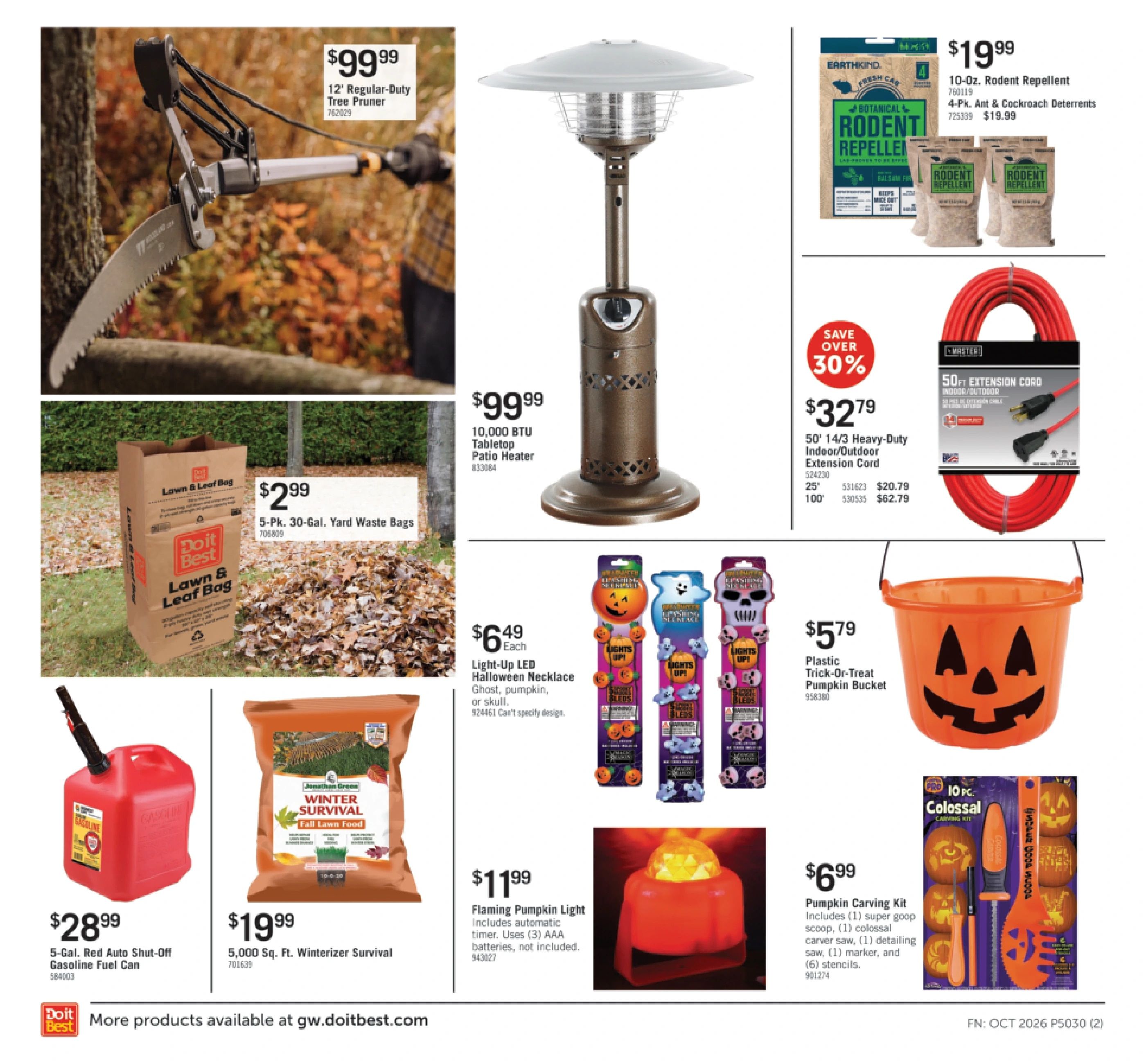 G.W. Hardware Monthly Sale Weekly Ad October 1 - 31, 2026