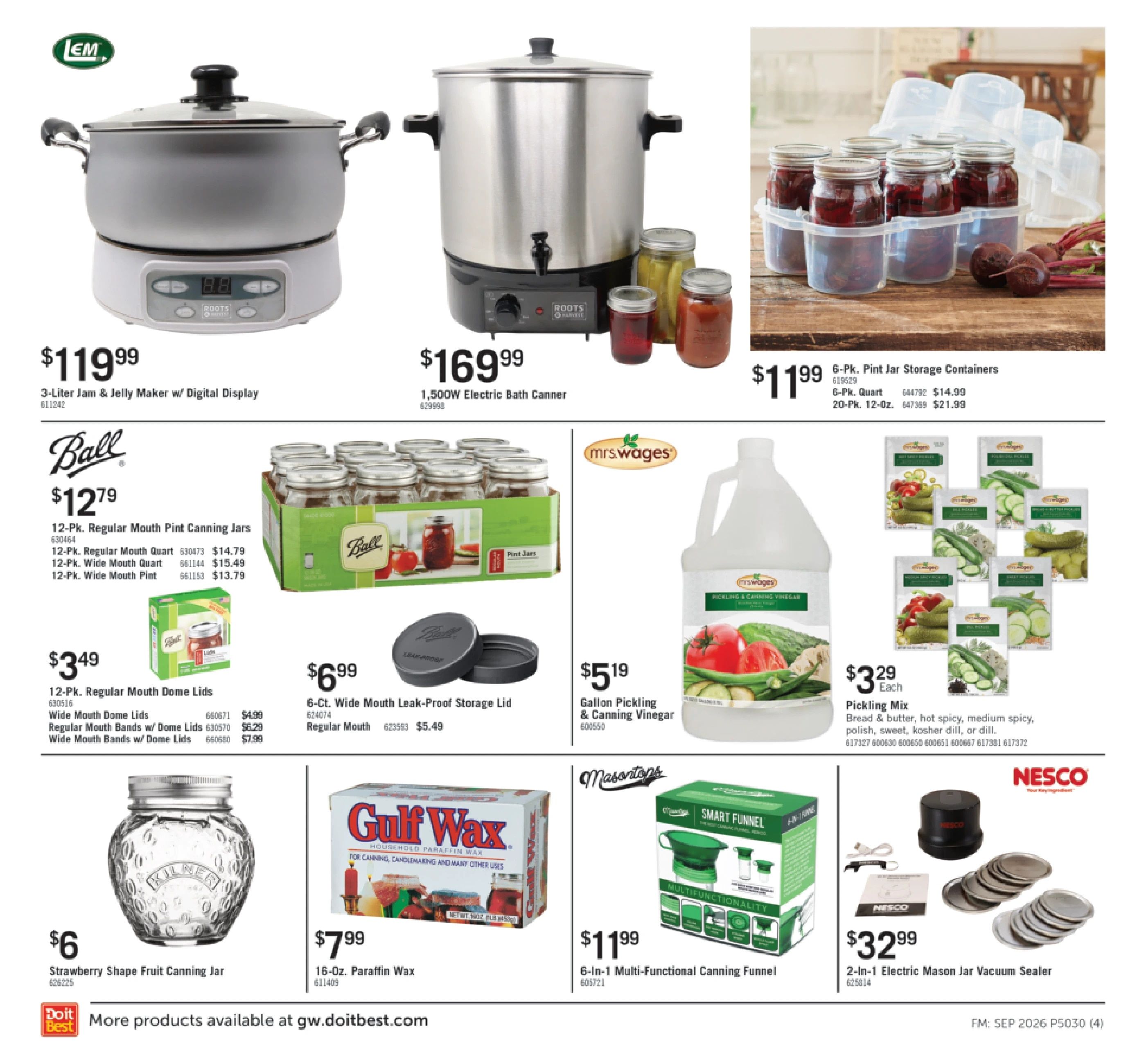 G.W. Hardware Monthly Sale Weekly Ad September 1 - 30, 2026