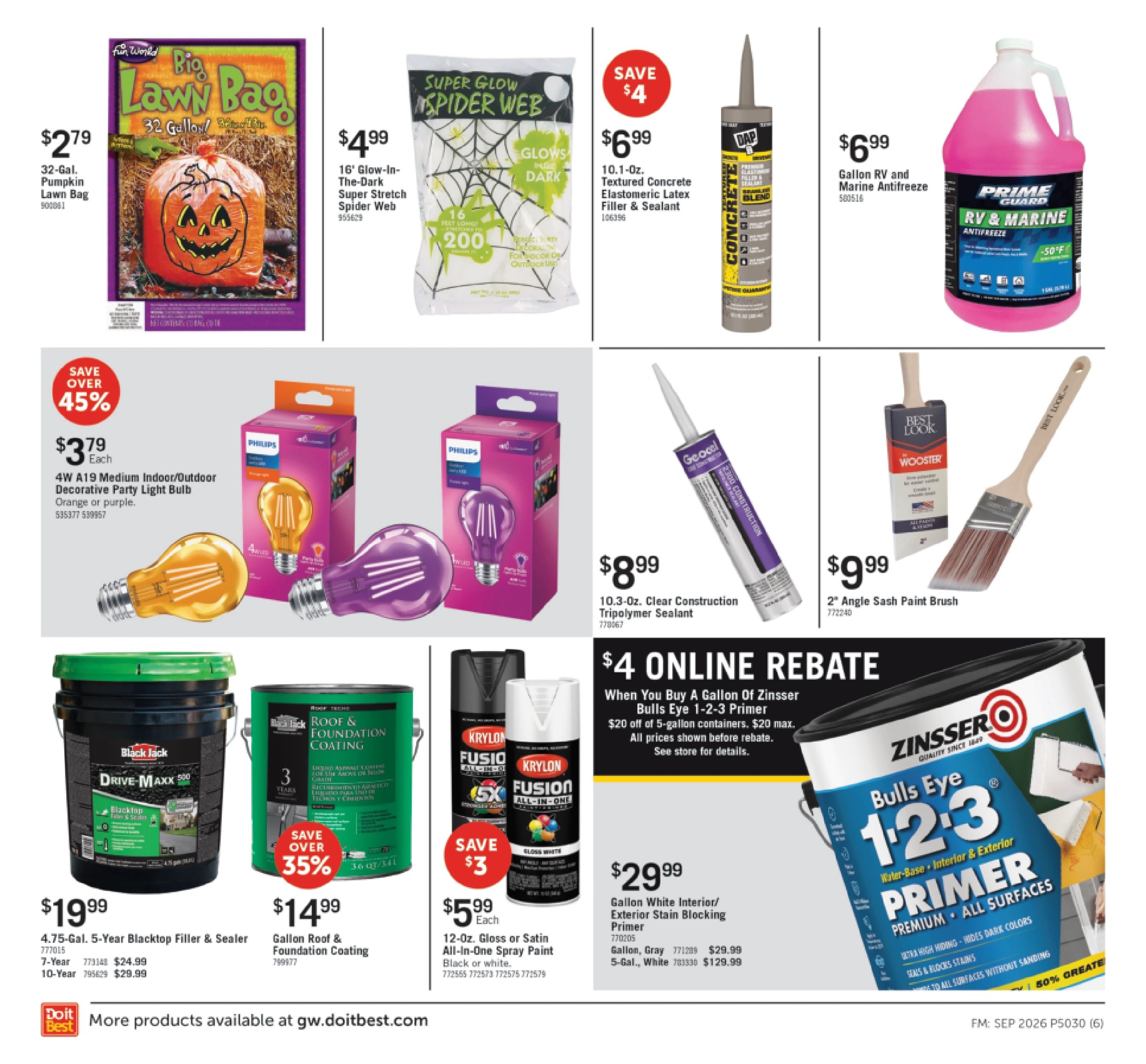 G.W. Hardware Monthly Sale Weekly Ad September 1 - 30, 2026