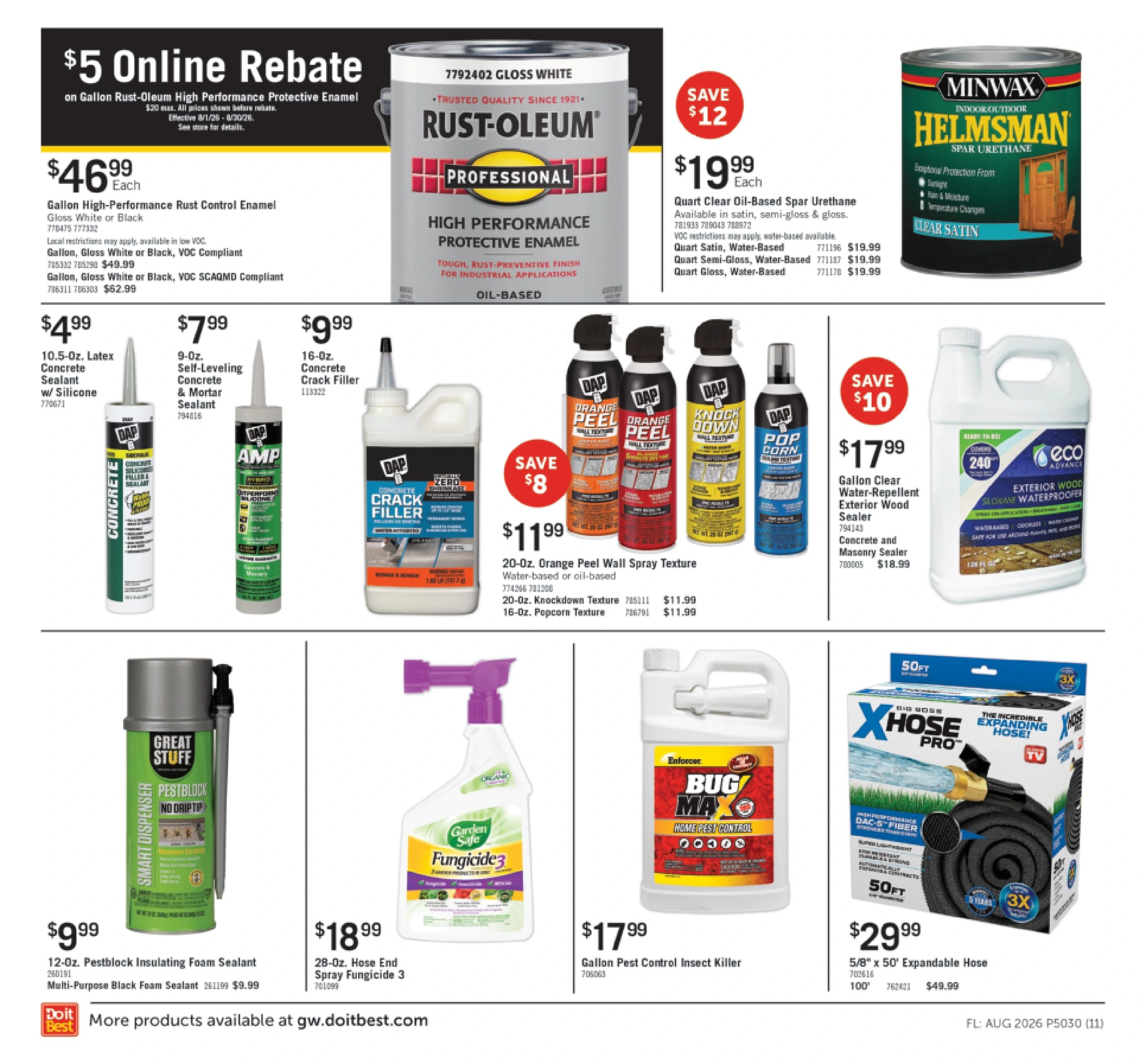 G.W. Hardware Monthly Sale Weekly Ad August 1 - 31, 2026