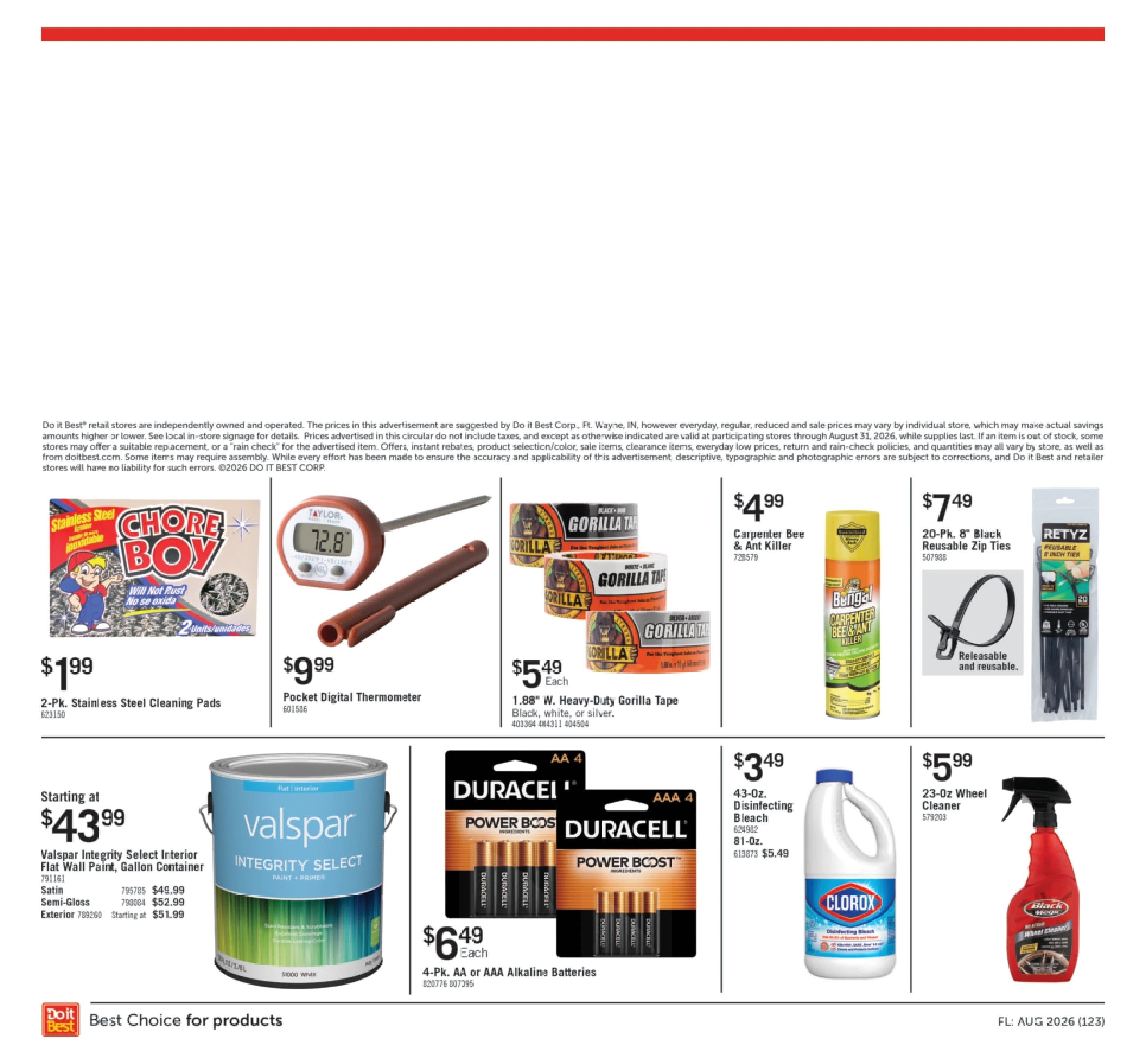 Valley Hardware & Supply Monthly Sale Weekly Ad August 1 - 31, 2026