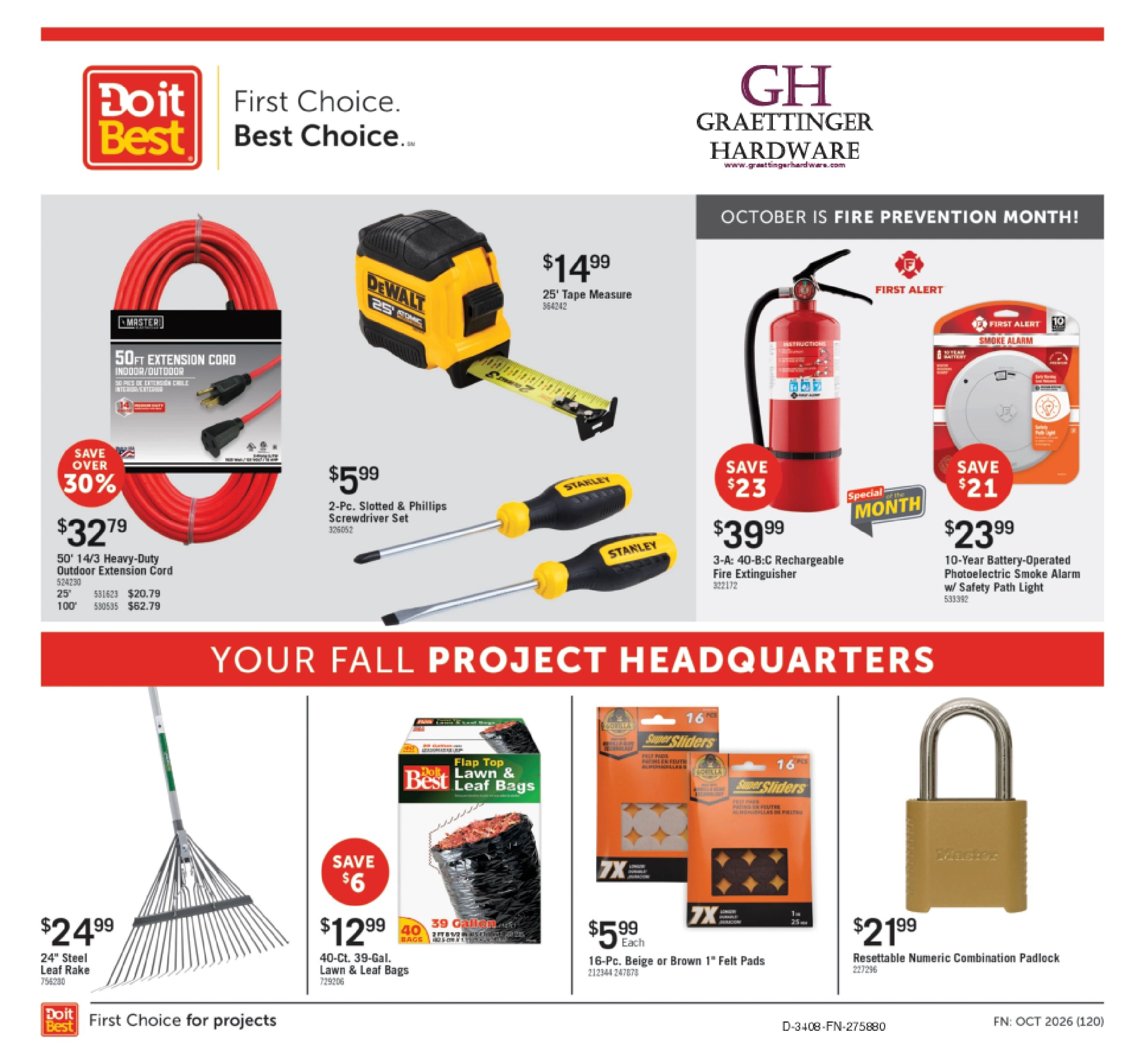 Graettinger Hardware Monthly Sale Weekly Ad October 1 - 31, 2026
