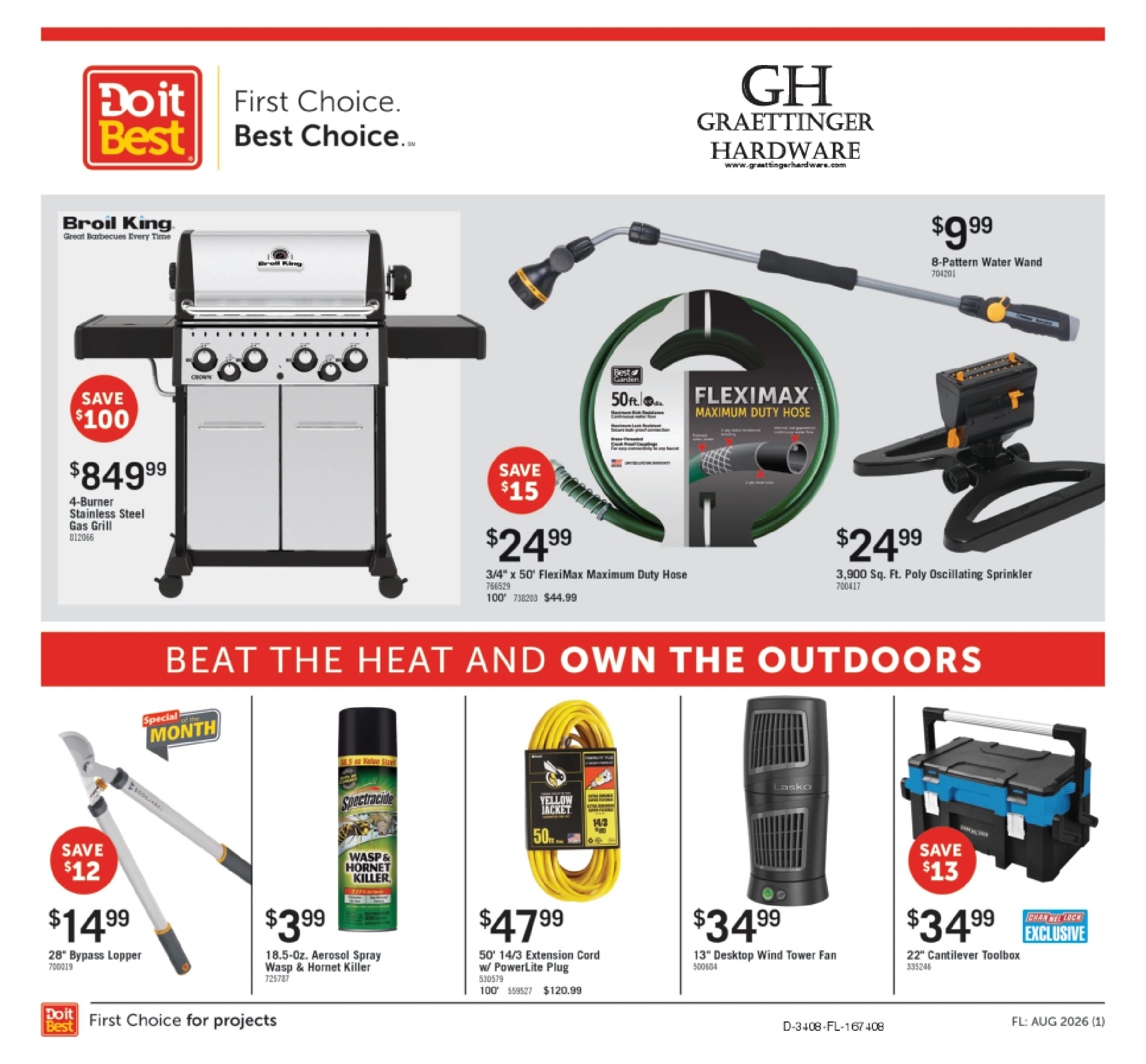 Graettinger Hardware Monthly Sale Weekly Ad August 1 - 31, 2026