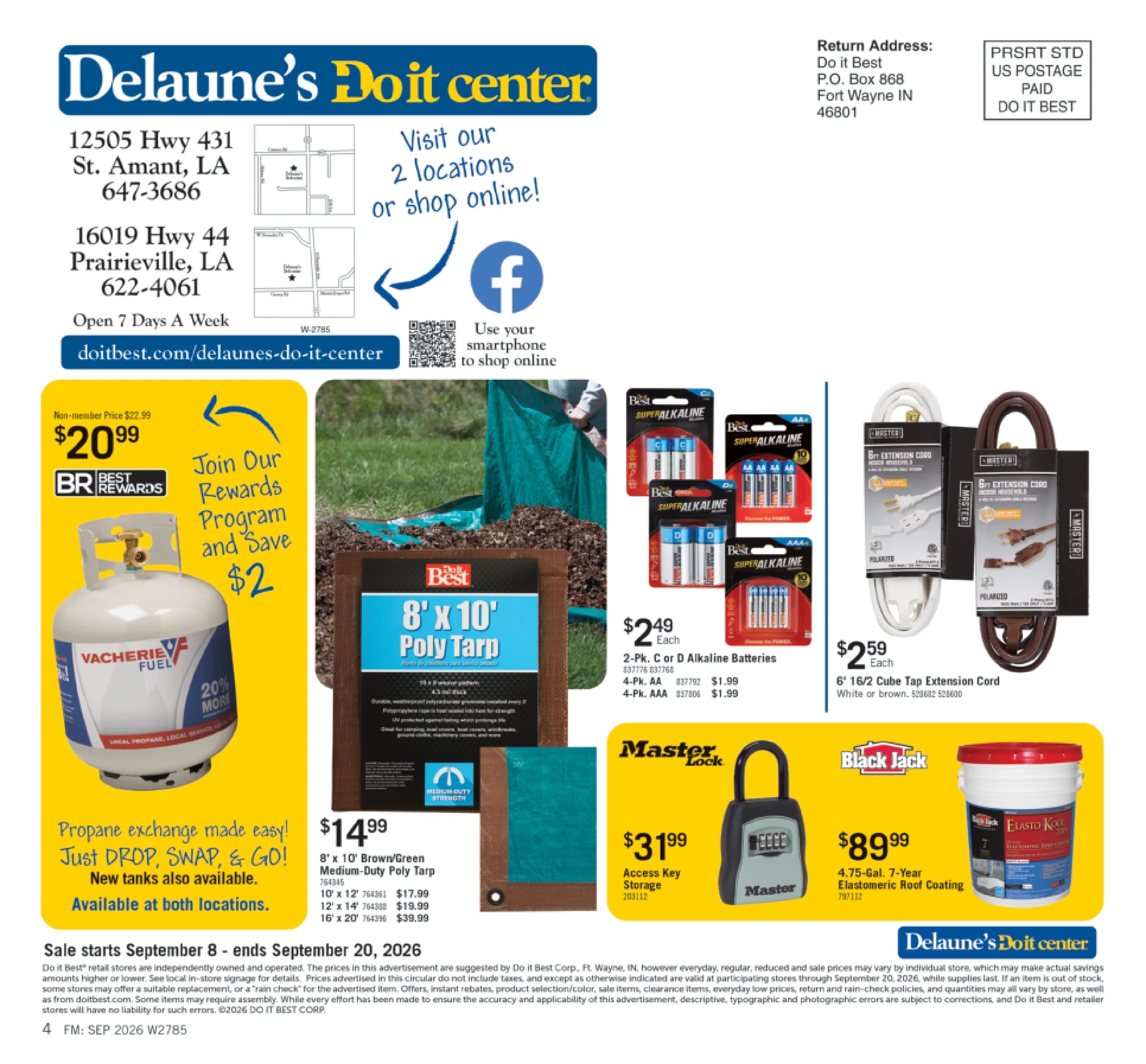 Delaune's Do it Center Monthly Sale Weekly Ad September 1 - 30, 2026