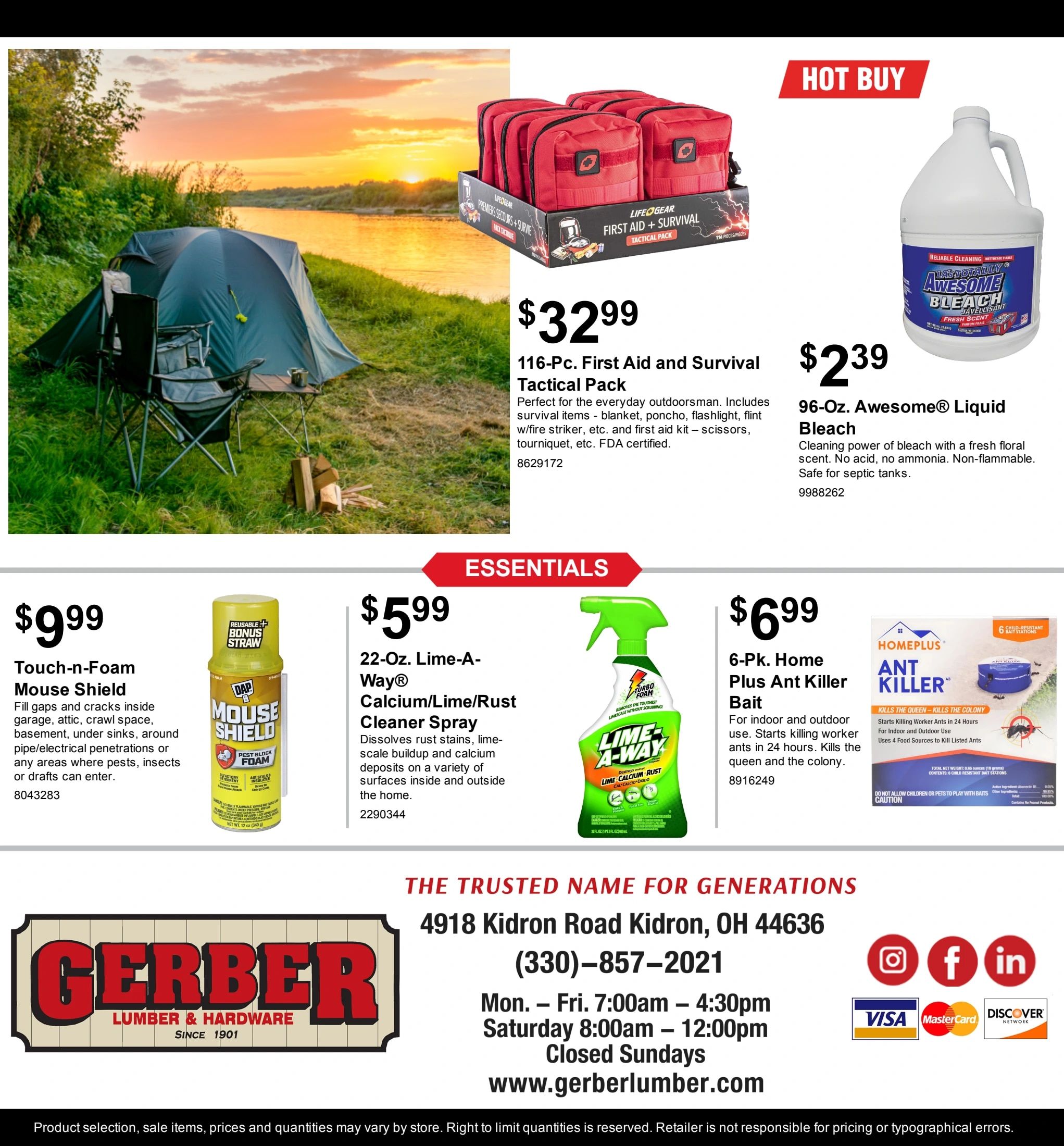 Gerber Lumber & Hardware 125th Anniversary Sale Weekly Ad August 24 - 29, 2026