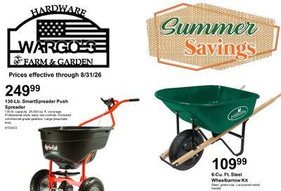 Wargo's Hardware August Savings Weekly Ad August 1 - 31, 2026