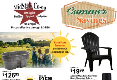 Midstate Co-op August Savings Weekly Ad August 1 - 31, 2026