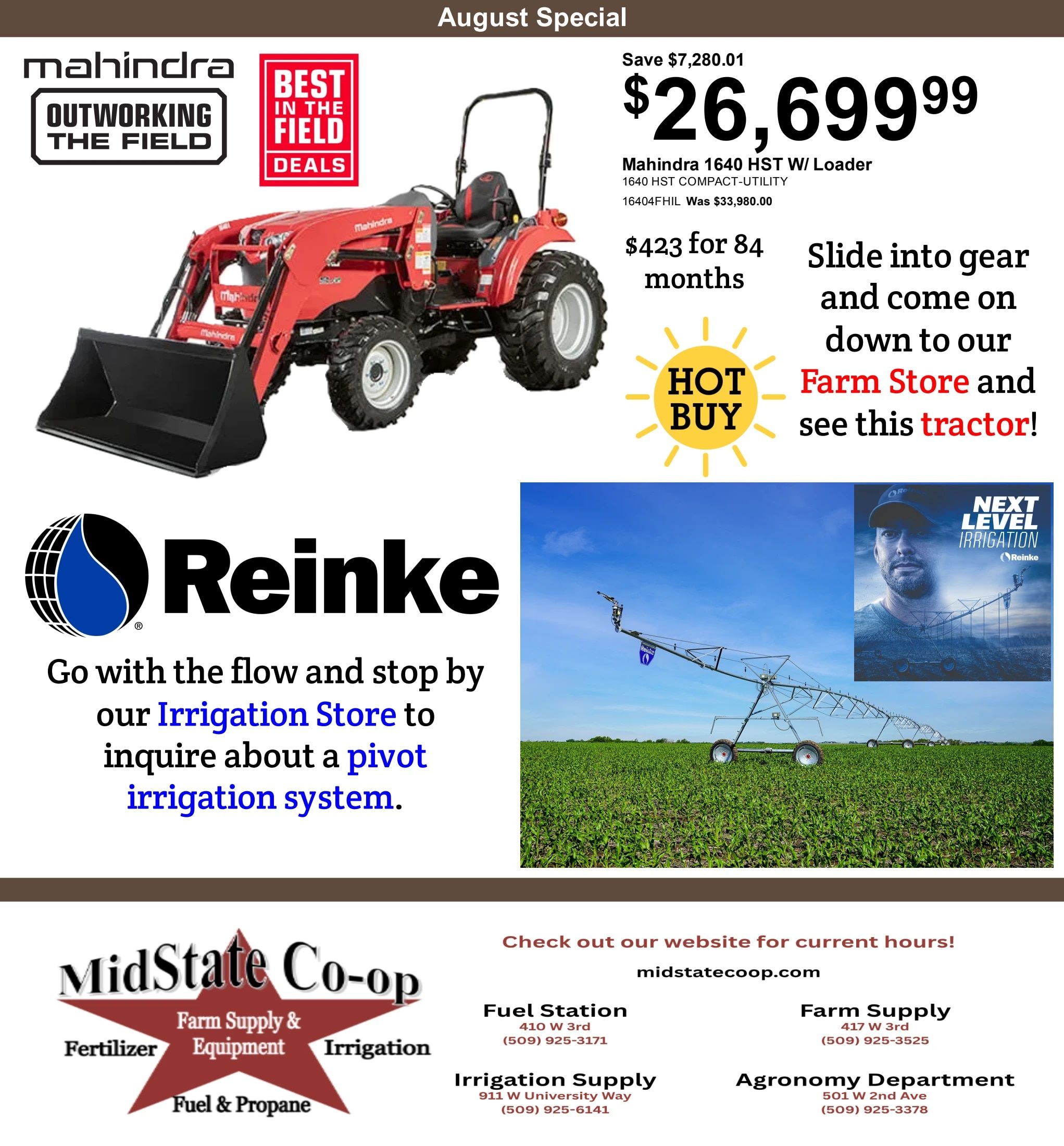 Midstate Co-op August Savings Weekly Ad August 1 - 31, 2026