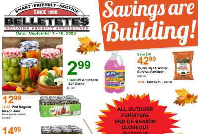 Belletetes September Savings Weekly Ad September 1 - 10, 2026