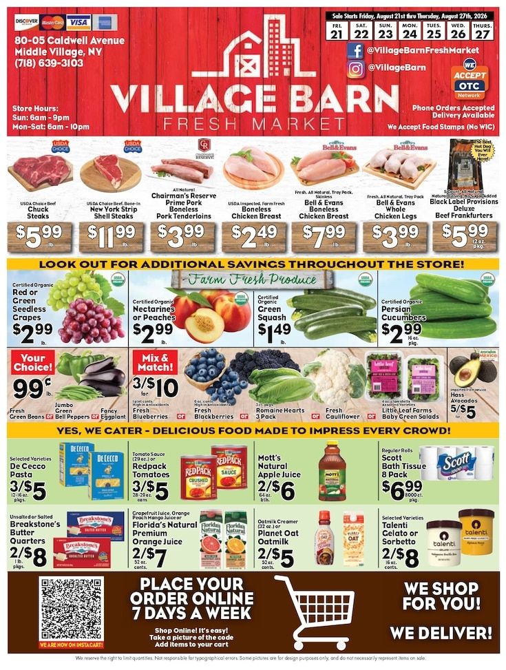 Village Barn Fresh Market Weekly Ad August 21 - 27, 2026