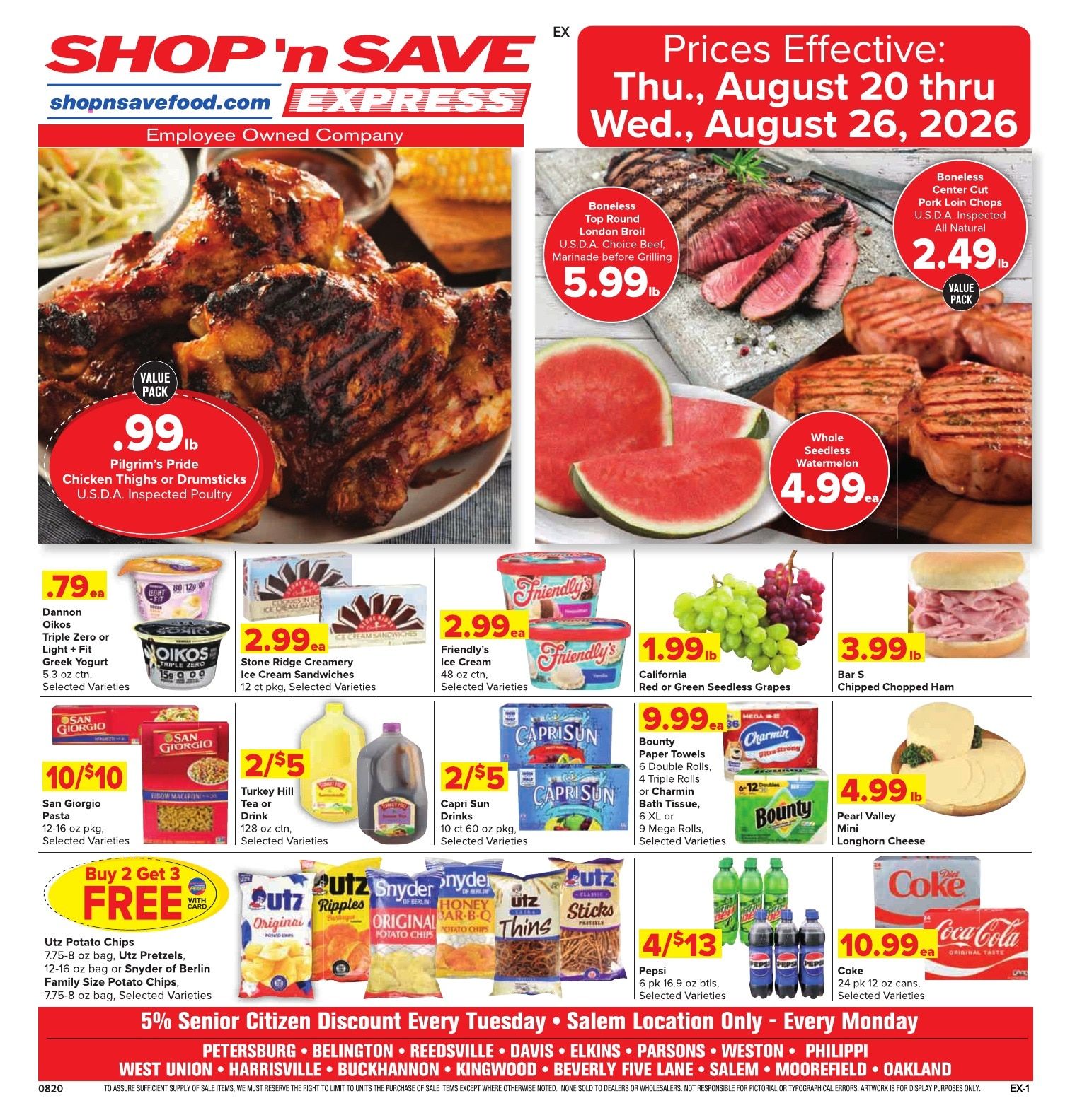 Shop N Save Express Weekly Ad August 20 - 26, 2026