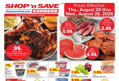 Shop N Save Express Weekly Ad August 20 - 26, 2026