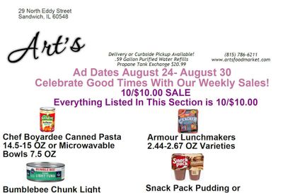 Art's Food Market Weekly Ad August 24 - 30, 2026