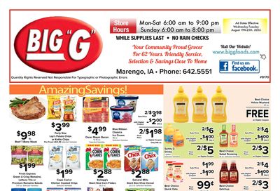 Big G Foods Great Deals This Week! Weekly Ad August 19 - 25, 2026