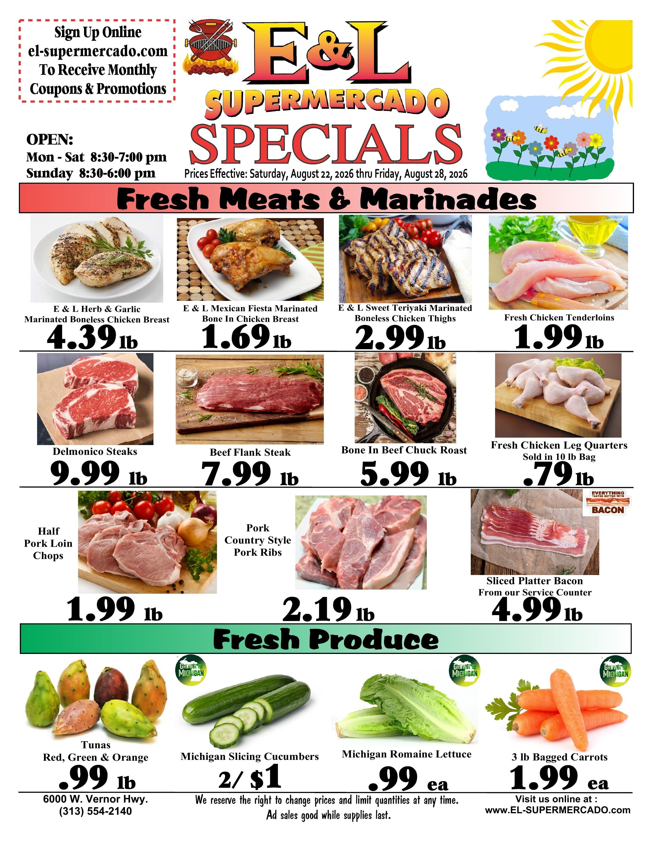 E & L Supermercado Weekly Ad August 22 - 28, 2026
