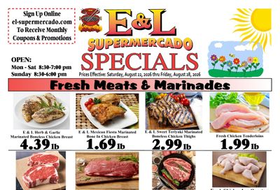 E & L Supermercado Weekly Ad August 22 - 28, 2026