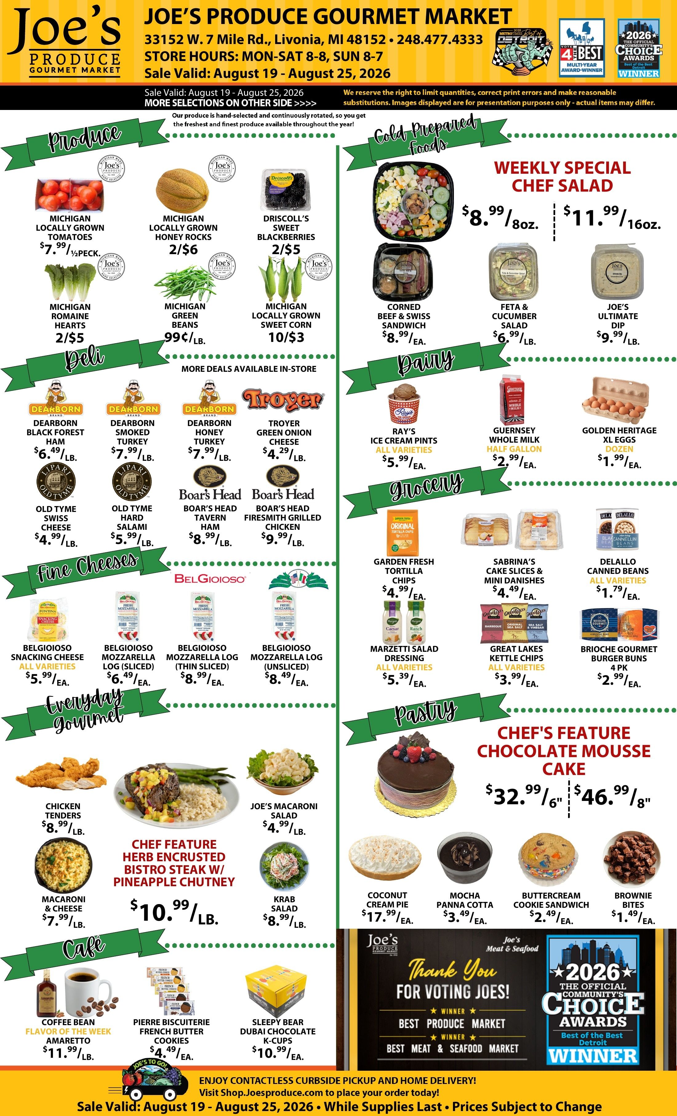 Joe's Produce Gourmet Market Weekly Ad August 19 - 25, 2026