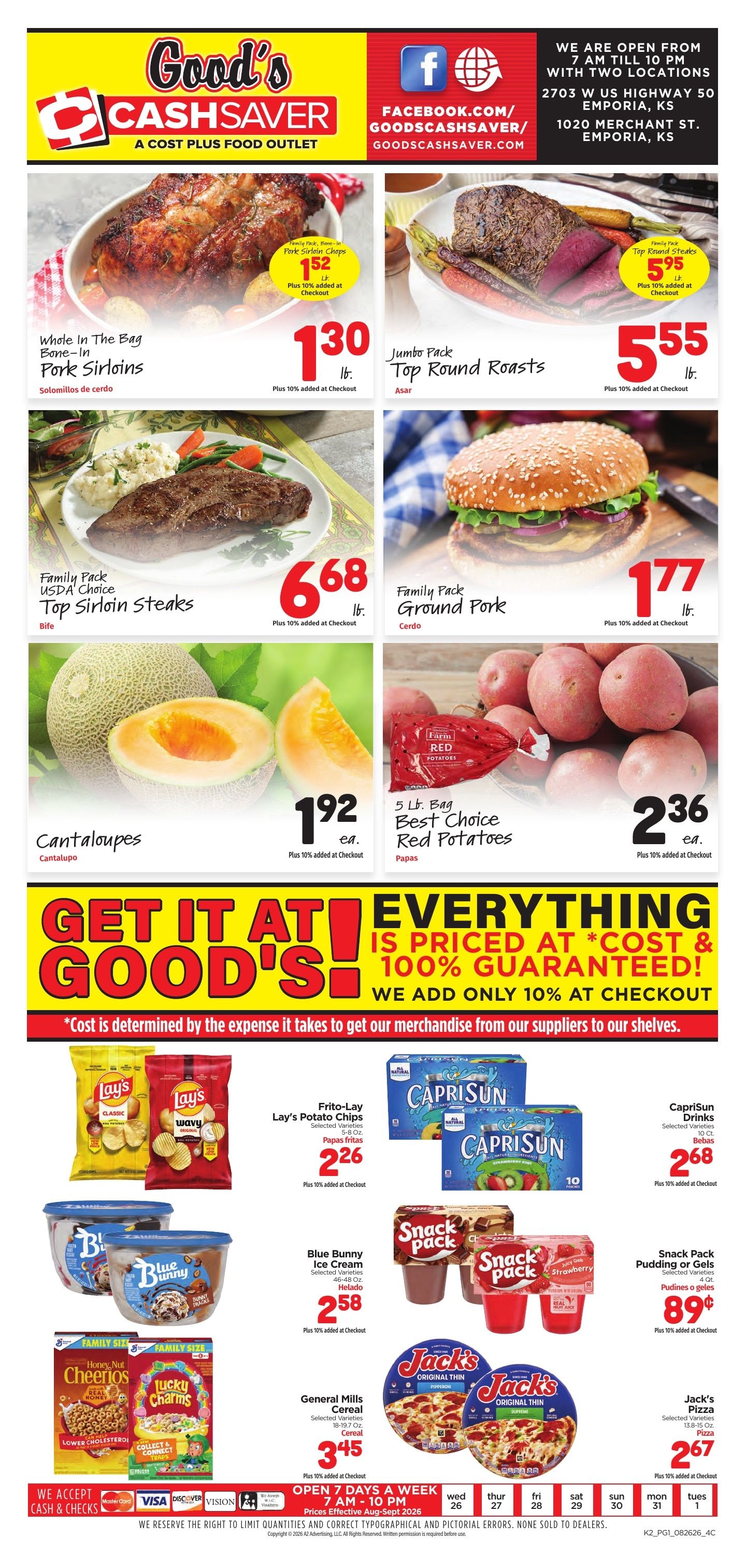 Good's Cash Saver Weekly Ad August 26 - September 1, 2026
