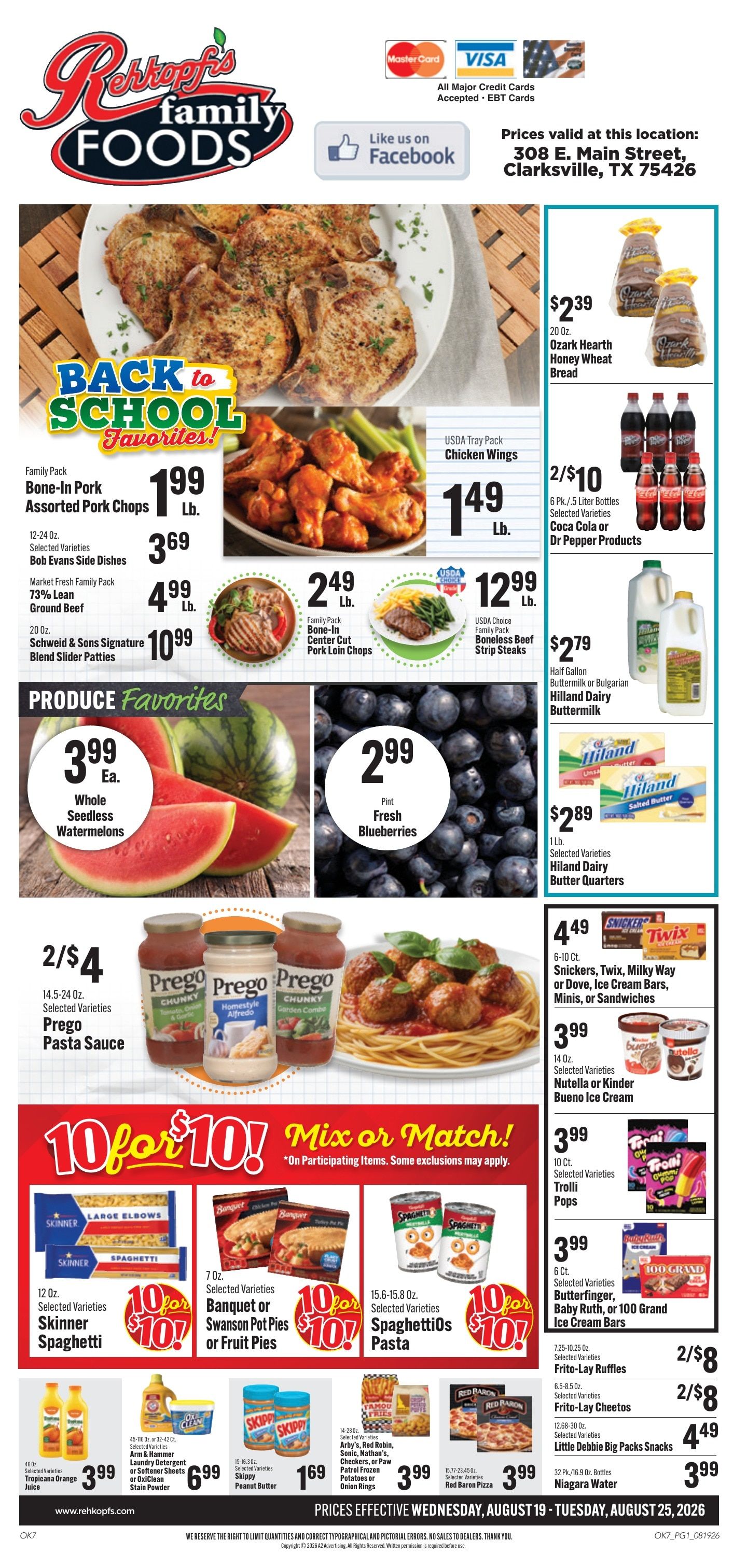 Rehkopf's Family Foods Weekly Ad August 19 - 25, 2026