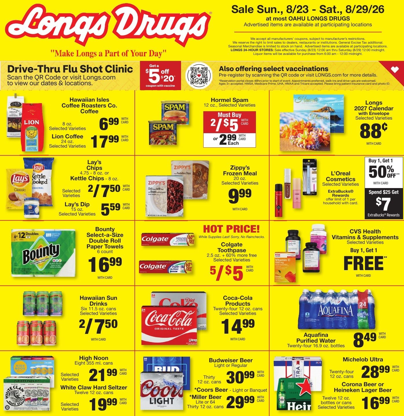 Longs Drugs Oahu Weekly Ad August 23 - 29, 2026