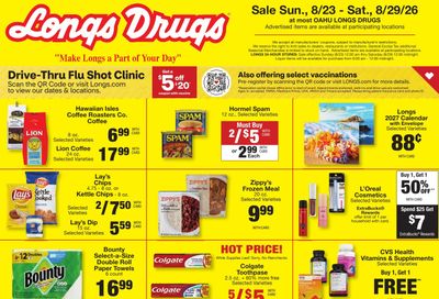 Longs Drugs Oahu Weekly Ad August 23 - 29, 2026