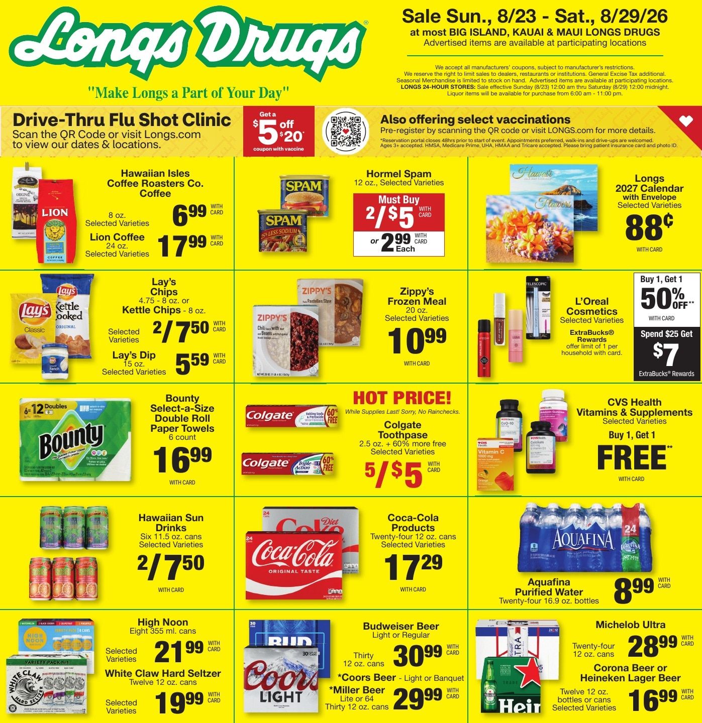 Longs Drugs Maui and Kauai Weekly Ad August 23 - 29, 2026